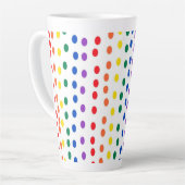 Tasse Latte Points Rainbow Candy en blanc (Angle gauche)