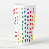 Tasse Latte Points Rainbow Candy en blanc (Devant)