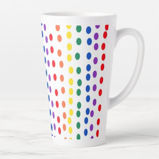 Tasse Latte Points Rainbow Candy en blanc (Droite)