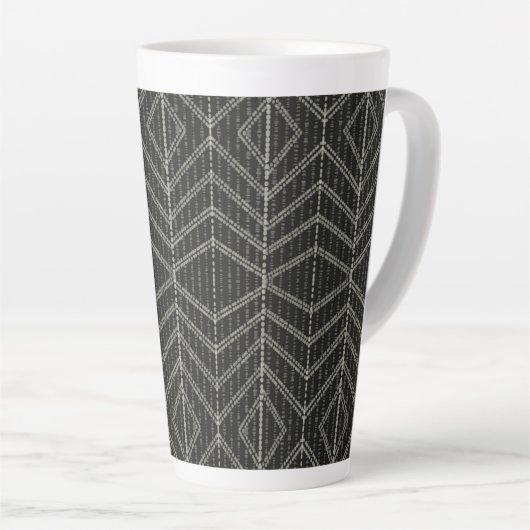 Tasse Latte Points verticaux gris diagonaux horizontaux (Angle droit)