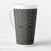 Tasse Latte Points verticaux gris diagonaux horizontaux (Angle gauche)