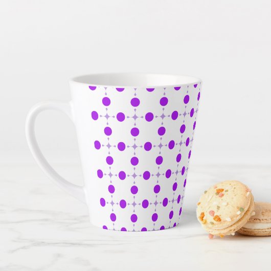 Tasse Latte Points violets, Motif à pois, Points, Pointillé (En situation)