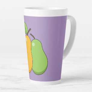 Tasse Latte Poires jaunes et vertes