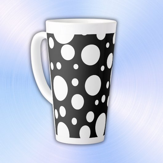 Tasse Latte Pois blancs sur noir |