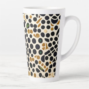 Tasse Latte Pois bleus de la Marine : or et émeraude