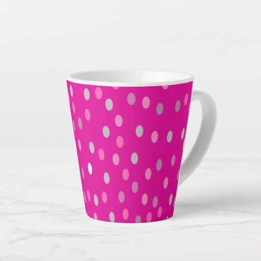 Tasse Latte Pois magenta (Angle droit)