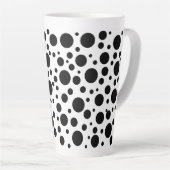 Tasse Latte Pois noirs en blanc | (Angle droit)