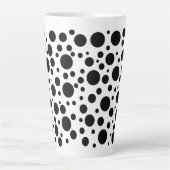 Tasse Latte Pois noirs en blanc | (Devant)