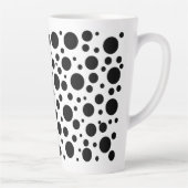 Tasse Latte Pois noirs en blanc | (Droite)