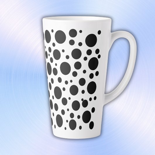 Tasse Latte Pois noirs en blanc |