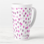 Tasse Latte Pois rose classique sur blanc (Angle droit)