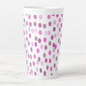 Tasse Latte Pois rose classique sur blanc (Devant)