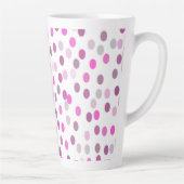 Tasse Latte Pois rose classique sur blanc (Droite)