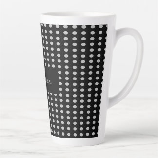 Tasse Latte Pois vintage noir gris couleur Nom rétro