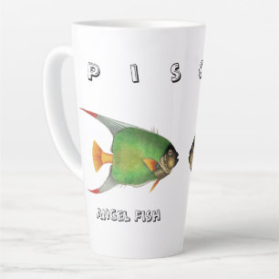 Tasse Latte Poisson Ange Vert Personnalisé Signe Astrologique