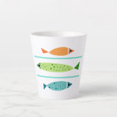 Tasse Latte Poisson côtier moderne (Devant)