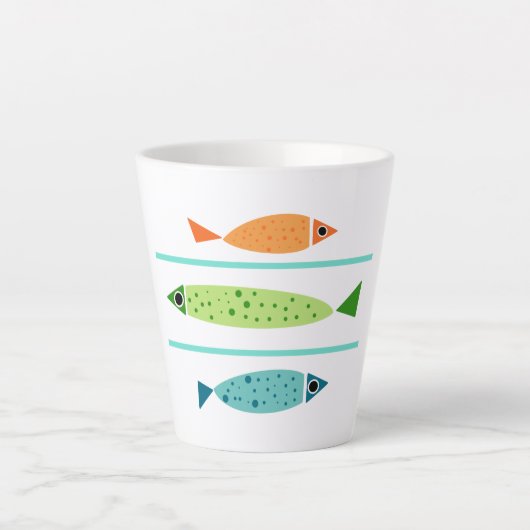 Tasse Latte Poisson côtier moderne (Devant)