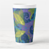 Tasse Latte Poisson D'Or Art Sous-Marin Peinture Pastel (Devant)