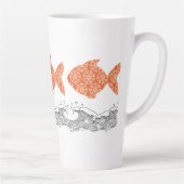 Tasse Latte Poisson et Vagues (Droite)