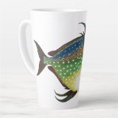 Tasse Latte Poisson Opah tropical, animal aquatique marin Vint (Angle gauche)