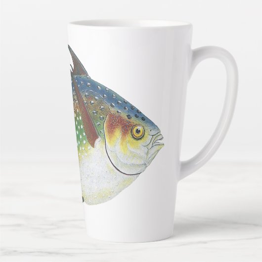 Tasse Latte Poisson Opah tropical, animal aquatique marin Vint (Droite)