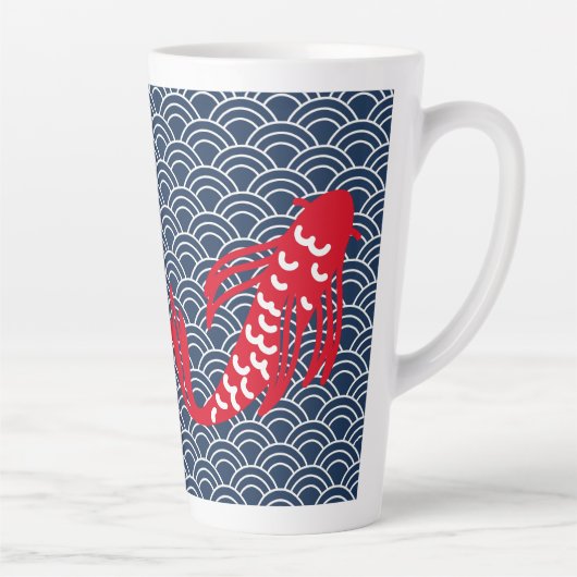 Tasse Latte Poisson rouge Koi (Droite)