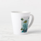Tasse Latte Poissons, coquillages bleus et coraux (Angle droit)