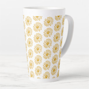Tasse Latte Poissons Jaunes Dorés Imprimer, Motif Floral Maisy