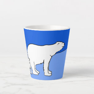 Tasse Latte Polar Bear Mom and Cub Peinture - Wildlife Art