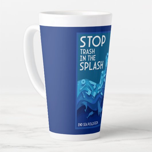 Tasse Latte Pollution de la mer (Angle gauche)