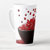 Tasse Latte Pomegranate Illustration – Elegant Fruit Design (Angle gauche)