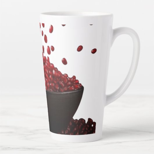 Tasse Latte Pomegranate Illustration – Elegant Fruit Design (Droite)