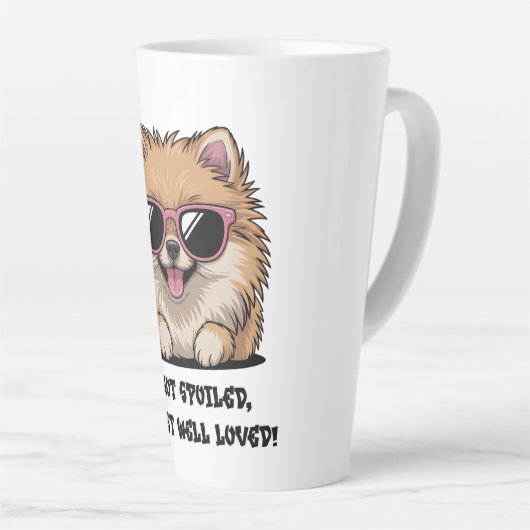Tasse Latte Pomeranian I'm Not Spoiled Well Loved Dog Lover (Angle droit)