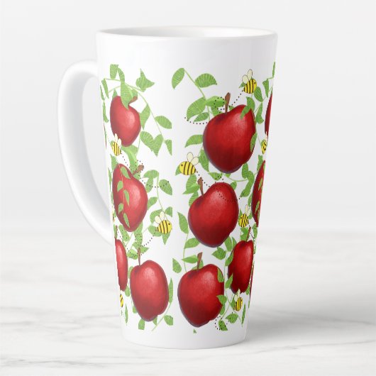 Tasse Latte pomme motif de fruits (Angle gauche)