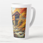 Tasse Latte pont couvert d'automne classique (Angle droit)