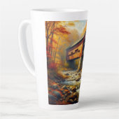 Tasse Latte pont couvert d'automne classique (Angle gauche)