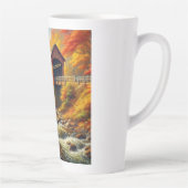 Tasse Latte pont couvert d'automne classique (Droite)