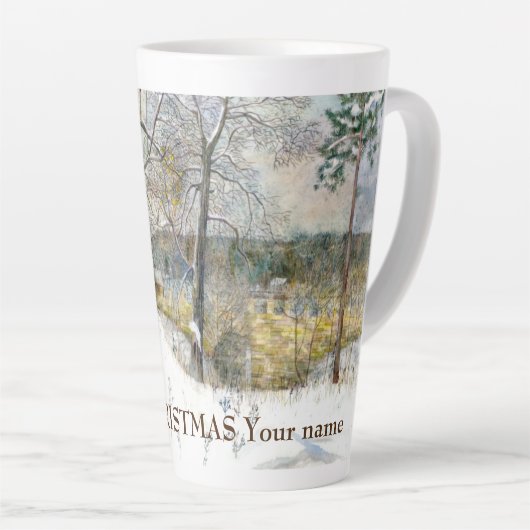 Tasse Latte Pont d'hiver (Angle droit)
