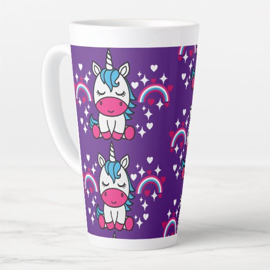 Tasse Latte Pony de licorne violette (Angle gauche)