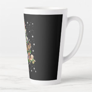Tasse Latte Poodle Arbre De Noël Couvert De Lampe De Feu