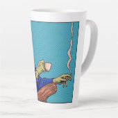 Tasse Latte Pop Art Frankenstein Monster Drinking Tea Halftone (Angle droit)