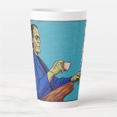 Tasse Latte Pop Art Frankenstein Monster Drinking Tea Halftone (Devant)