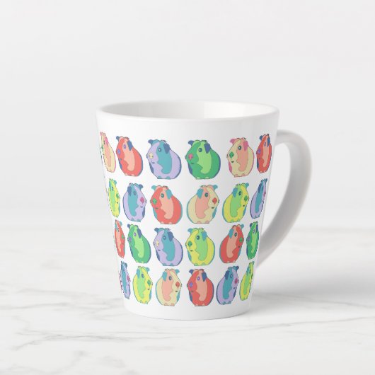 Tasse Latte Pop Art Guinea Pig Motif (Angle droit)