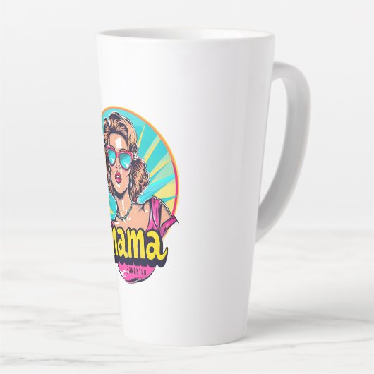Tasse Latte Pop Art Retro Personnalisé (3) (Angle droit)