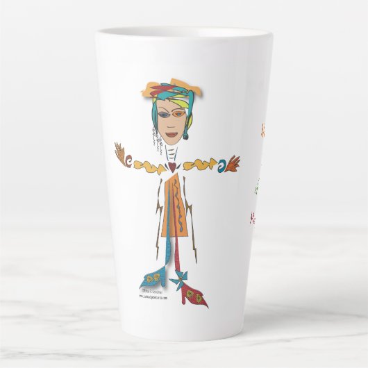 Tasse Latte 'Poppi' - Ne jamais perdre la vue (Devant)