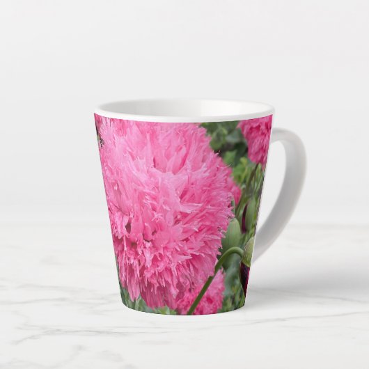 Tasse Latte Poppies Pom Pom Rose (Angle droit)