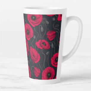 Tasse Latte Poppies rouges