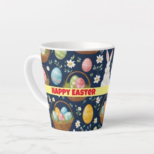 Tasse Latte Populaire Bunny Happy Easter Collection (Angle gauche)