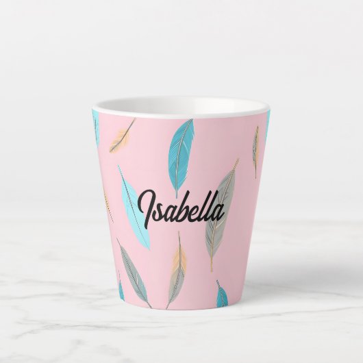 Tasse Latte Popular Feathers Luxury Boho Collection (Devant)