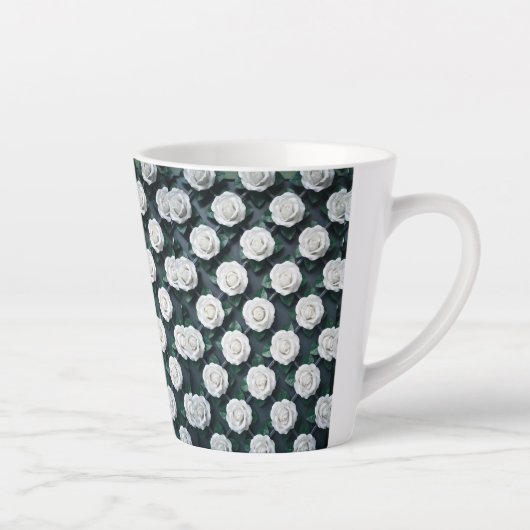 Tasse Latte Porcelain White Rose (Droite)
